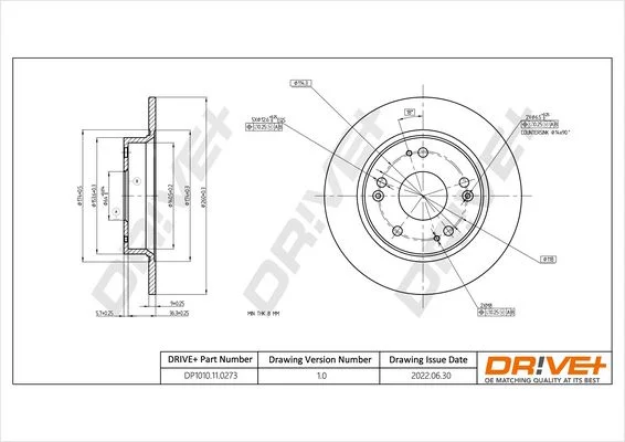 Stabdžių diskas Dr!ve+ DP1010.11.0273
