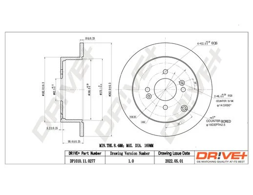 Stabdžių diskas Dr!ve+ DP1010.11.0277