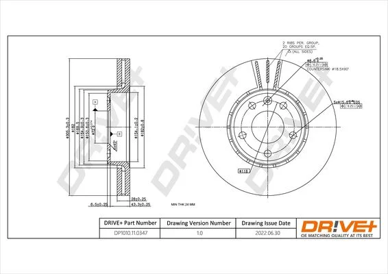 Stabdžių diskas Dr!ve+ DP1010.11.0347