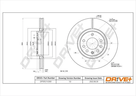 Stabdžių diskas Dr!ve+ DP1010.11.0361