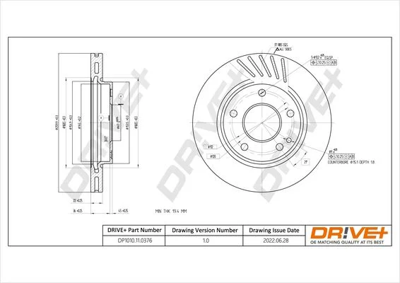 Stabdžių diskas Dr!ve+ DP1010.11.0376