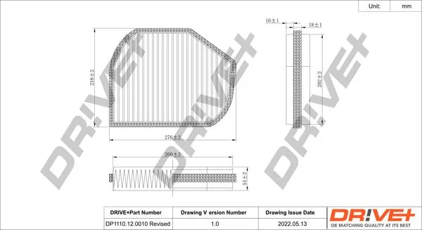 Filter, cabin air Dr!ve+ DP1110.12.0010
