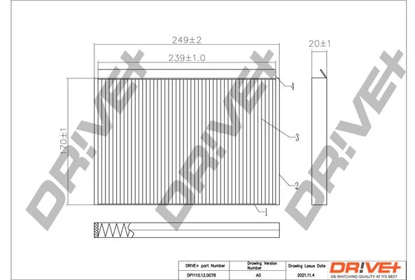 Filter, cabin air Dr!ve+ DP1110.12.0078