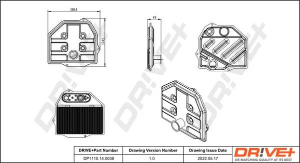 Hydraulic Filter, automatic transmission Dr!ve+ DP1110.14.0038