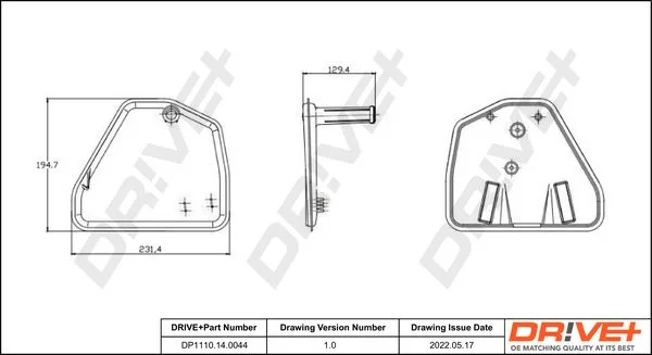 Hidraulinių filtrų komplektas, automatinė transmisija Dr!ve+ DP1110.14.0044