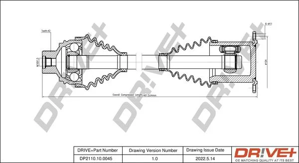 Drive Shaft Dr!ve+ DP2110.10.0045