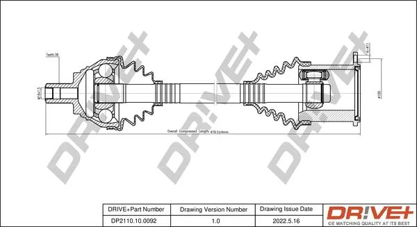 Drive Shaft Dr!ve+ DP2110.10.0092