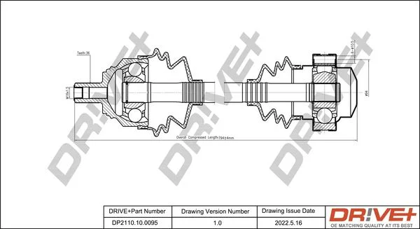 Drive Shaft Dr!ve+ DP2110.10.0095