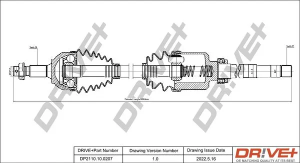 Drive Shaft Dr!ve+ DP2110.10.0207