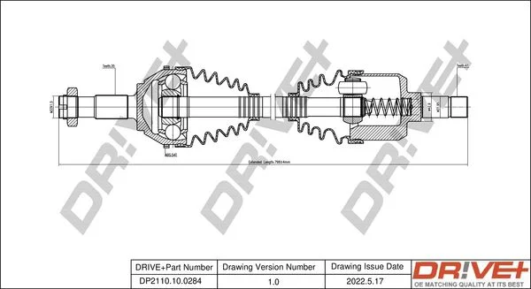 Drive Shaft Dr!ve+ DP2110.10.0284