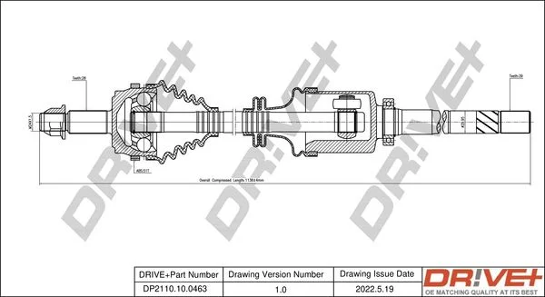 Drive Shaft Dr!ve+ DP2110.10.0463