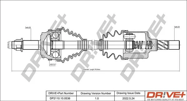 Drive Shaft Dr!ve+ DP2110.10.0536