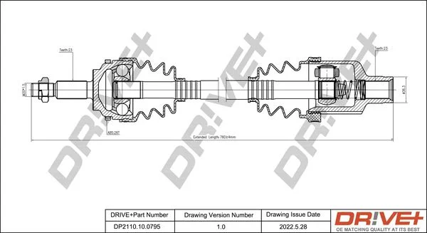 Drive Shaft Dr!ve+ DP2110.10.0795