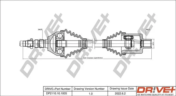 Drive Shaft Dr!ve+ DP2110.10.1005