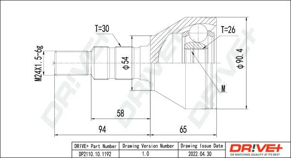 Joint Kit, drive shaft Dr!ve+ DP2110.10.1192