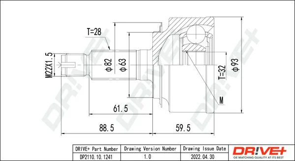 Joint Kit, drive shaft Dr!ve+ DP2110.10.1241