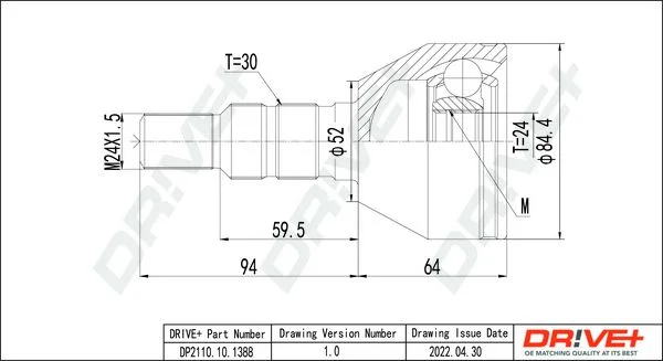 Joint Kit, drive shaft Dr!ve+ DP2110.10.1388