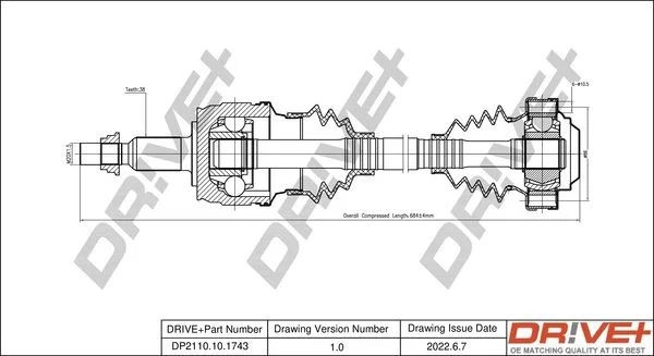 Drive Shaft Dr!ve+ DP2110.10.1743