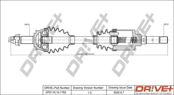 Drive Shaft Dr!ve+ DP2110.10.1762