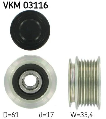 Alternator Freewheel Clutch SKF VKM 03116