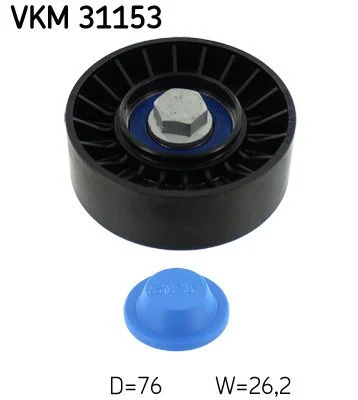 Deflection/Guide Pulley, V-ribbed belt SKF VKM 31153