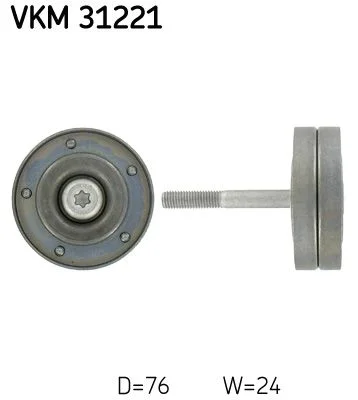 Vratná/vodiaca kladka, rebrovaný klinový remeň SKF VKM 31221