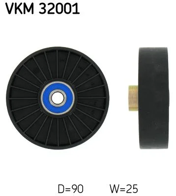 Vratná/vodiaca kladka, rebrovaný klinový remeň SKF VKM32001