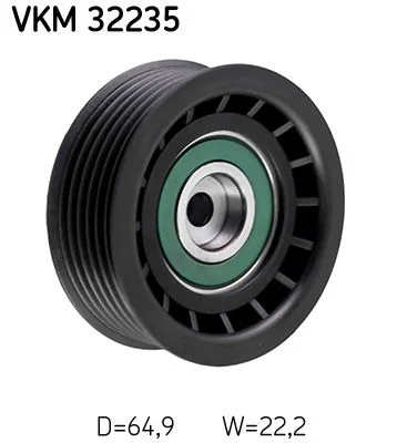 Vratná/vodiaca kladka, rebrovaný klinový remeň SKF VKM 32235