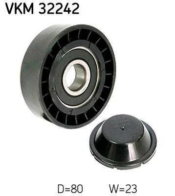 Vratná/vodiaca kladka, rebrovaný klinový remeň SKF VKM 32242