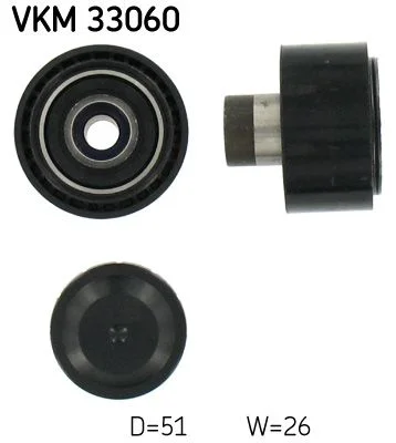 Vratná/vodiaca kladka, rebrovaný klinový remeň SKF VKM 33060