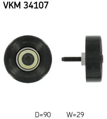 Vratná/vodiaca kladka, rebrovaný klinový remeň SKF VKM 34107
