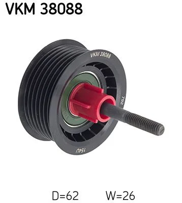 Vratná/vodiaca kladka, rebrovaný klinový remeň SKF VKM38088