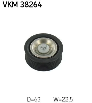 Vratná/vodiaca kladka, rebrovaný klinový remeň SKF VKM 38264