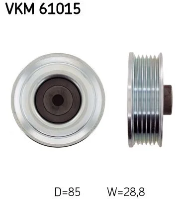Vratná/vodiaca kladka, rebrovaný klinový remeň SKF VKM 61015