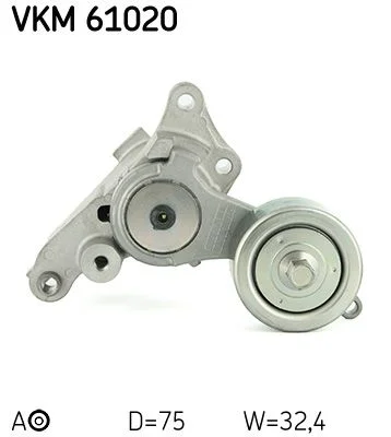 Diržo įtempiklis, V formos rumbuotas diržas SKF VKM 61020