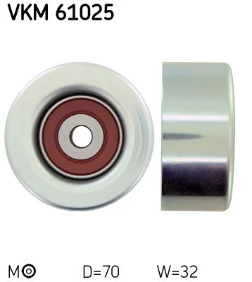 Vratná/vodiaca kladka, rebrovaný klinový remeň SKF VKM 61025