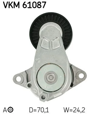 Įtempiklio skriemulys, V formos rumbuotas diržas SKF VKM61087