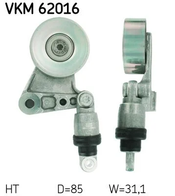 Įtempiklio skriemulys, V formos rumbuotas diržas SKF VKM62016