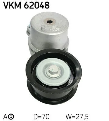 Įtempiklio skriemulys, V formos rumbuotas diržas SKF VKM 62048