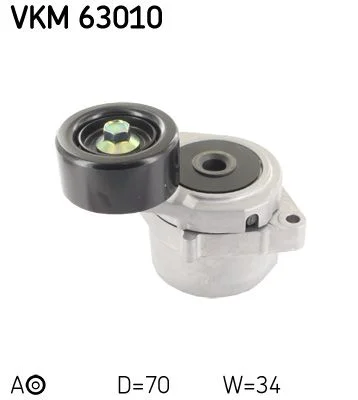 Įtempiklio skriemulys, V formos rumbuotas diržas SKF VKM 63010