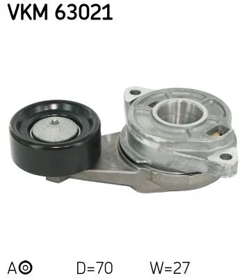 Įtempiklio skriemulys, V formos rumbuotas diržas SKF VKM 63021
