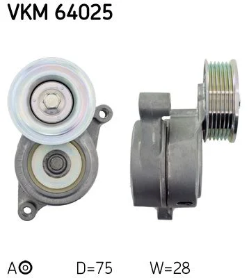 Diržo įtempiklis, V formos rumbuotas diržas SKF VKM 64025