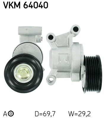 Diržo įtempiklis, V formos rumbuotas diržas SKF VKM 64040