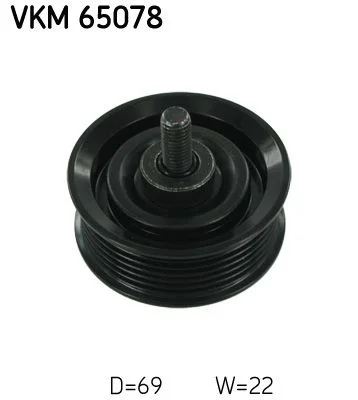 Vratná/vodiaca kladka, rebrovaný klinový remeň SKF VKM 65078