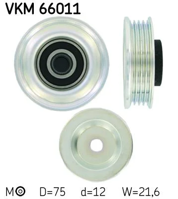 Napínacia kladka, rebrovaný klinový remeň SKF VKM 66011