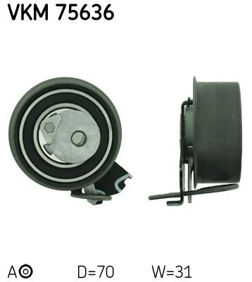 Tensioner Pulley, timing belt SKF VKM 75636