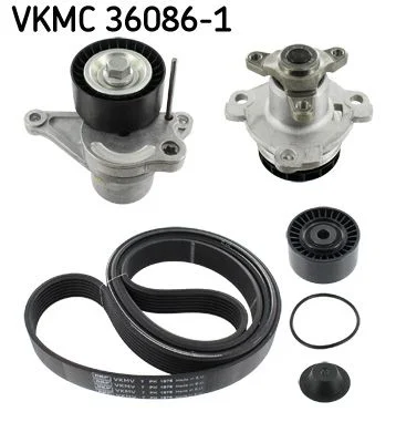 Water Pump + V-ribbed Belt Kit SKF VKMC36086-1