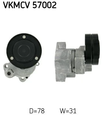 Įtempiklio skriemulys, V formos rumbuotas diržas SKF VKMCV 57002