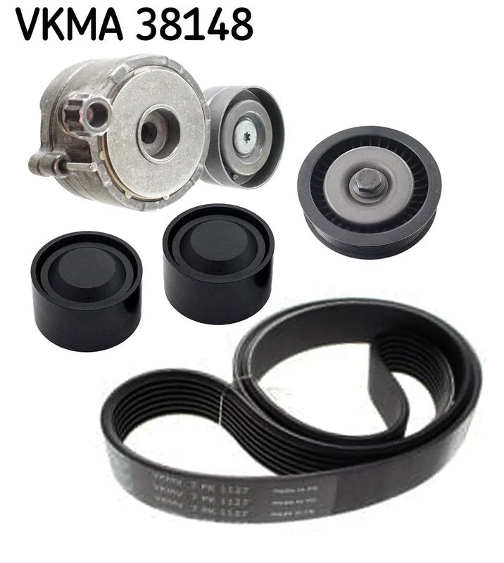V formos rumbuotas diržas, komplektas SKF VKMA 38148