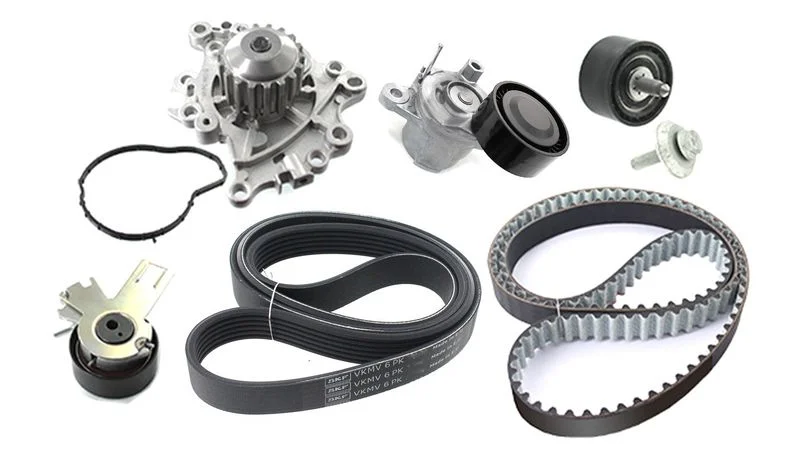 Water Pump + Timing/V-ribbed Belt Set  VKMC 13001